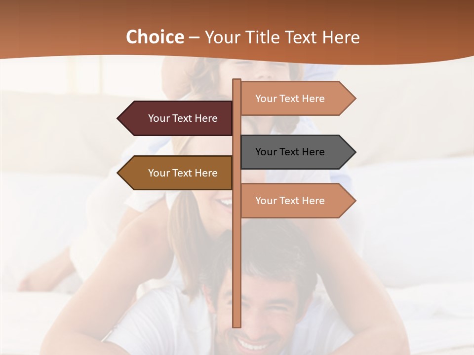 A Family Laying On Top Of Each Other On A Bed PowerPoint Template
