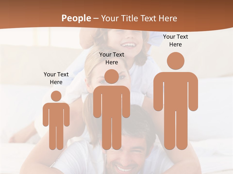 A Family Laying On Top Of Each Other On A Bed PowerPoint Template