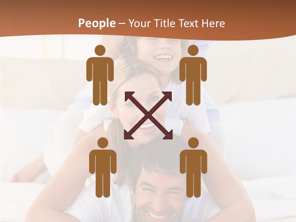 A Family Laying On Top Of Each Other On A Bed PowerPoint Template
