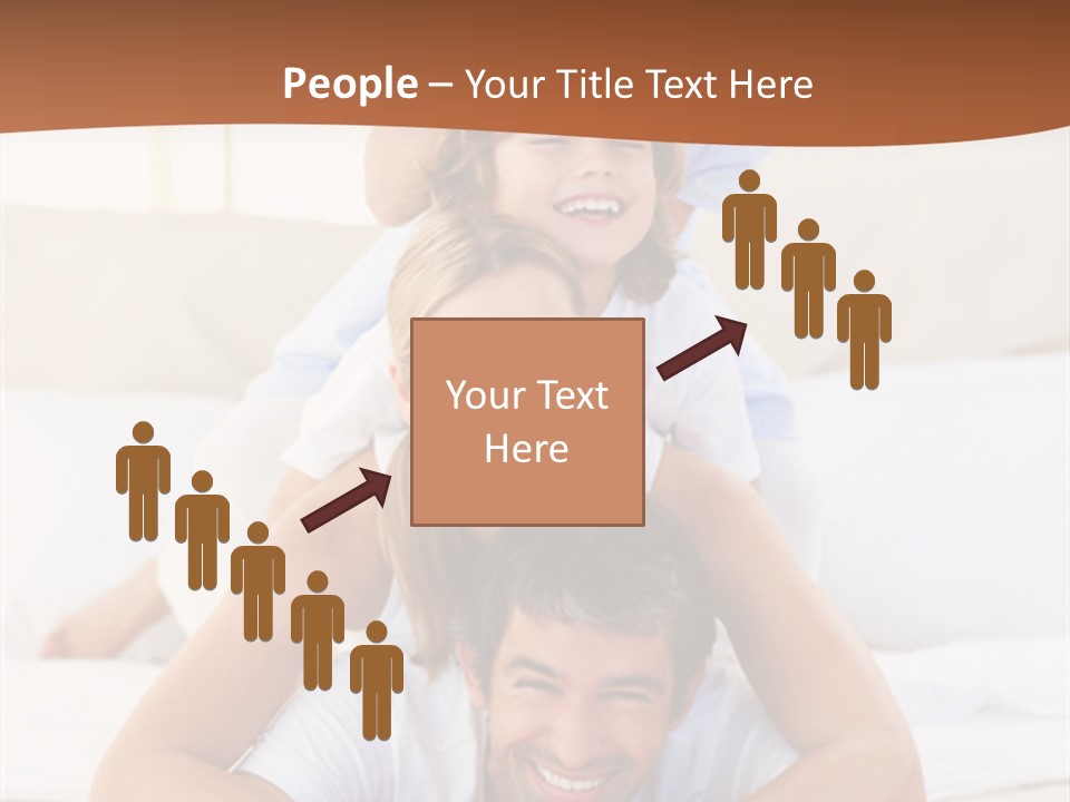 A Family Laying On Top Of Each Other On A Bed PowerPoint Template