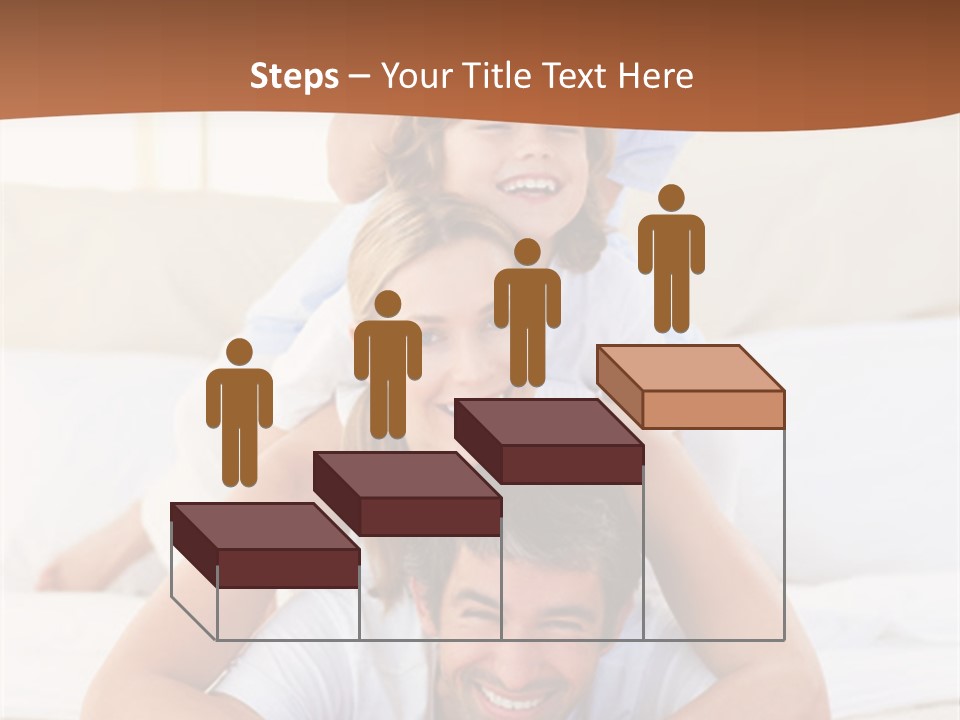 A Family Laying On Top Of Each Other On A Bed PowerPoint Template