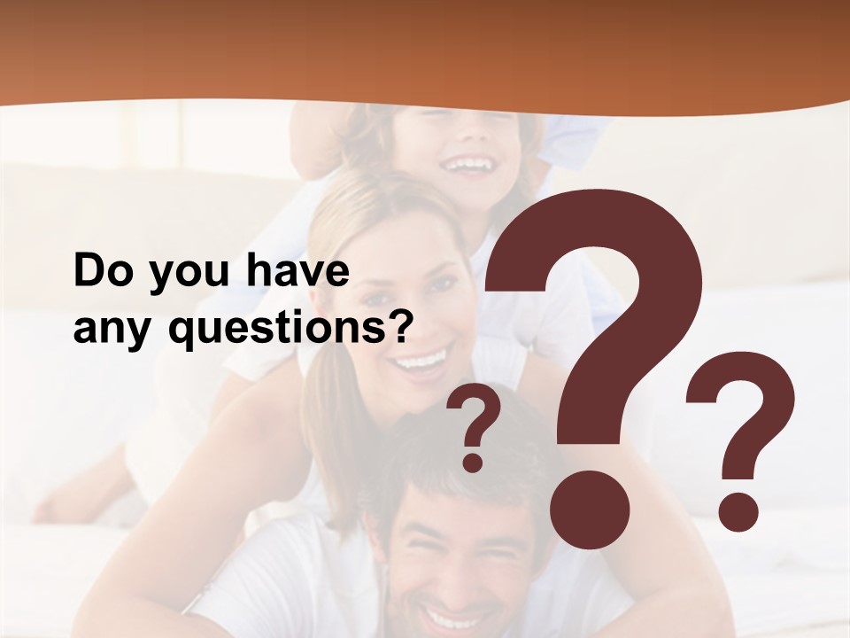 A Family Laying On Top Of Each Other On A Bed PowerPoint Template