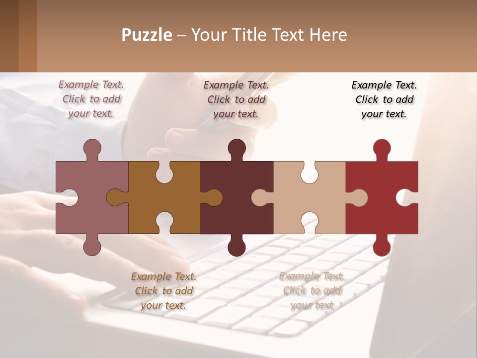 A Person Typing On A Laptop With A Pen PowerPoint Template