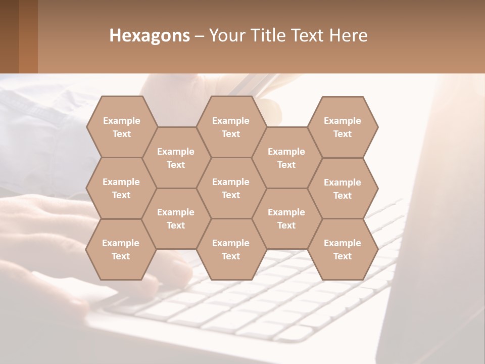 A Person Typing On A Laptop With A Pen PowerPoint Template