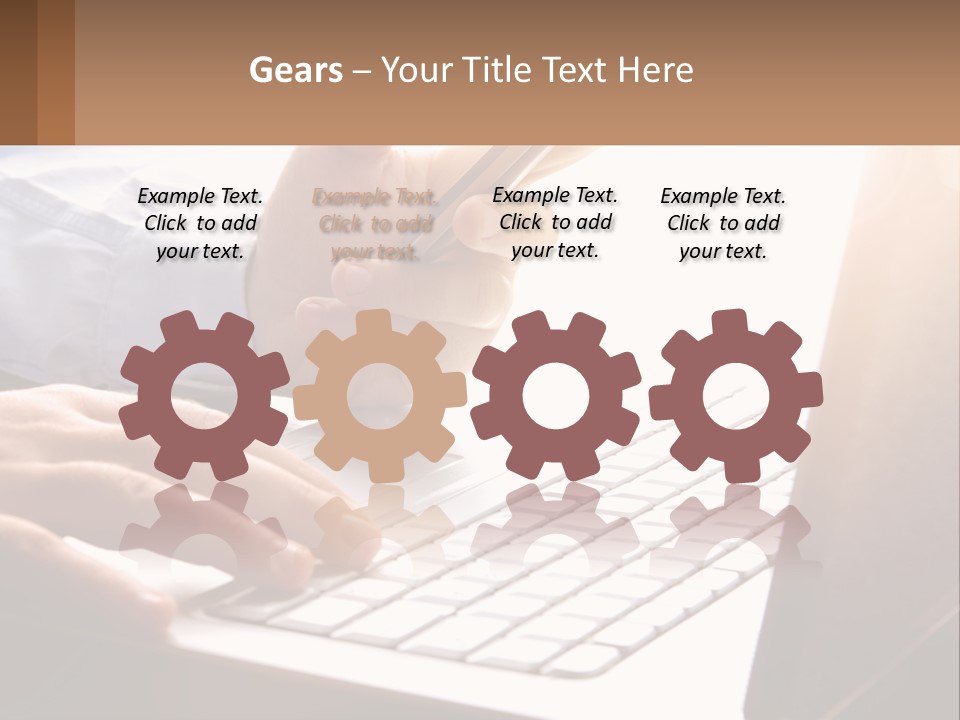 A Person Typing On A Laptop With A Pen PowerPoint Template