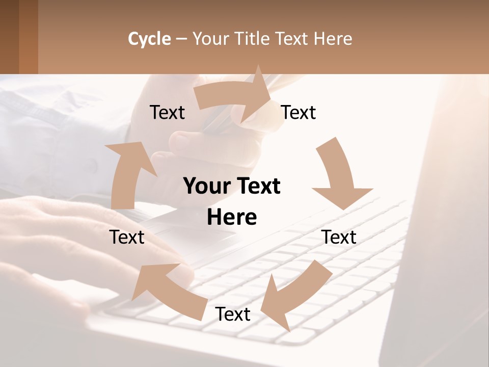 A Person Typing On A Laptop With A Pen PowerPoint Template