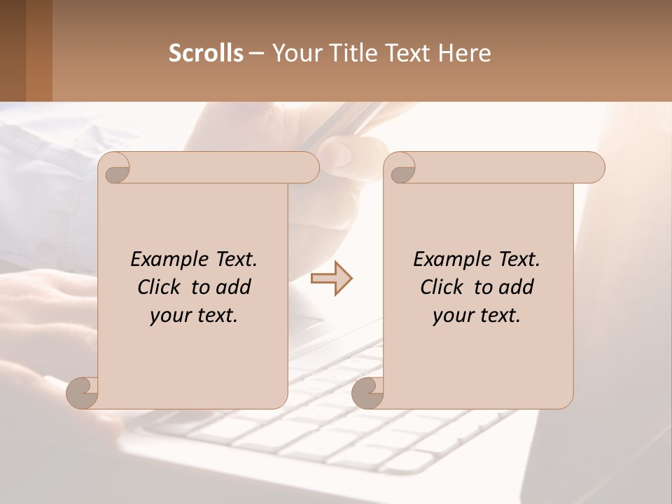 A Person Typing On A Laptop With A Pen PowerPoint Template