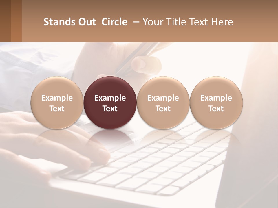 A Person Typing On A Laptop With A Pen PowerPoint Template