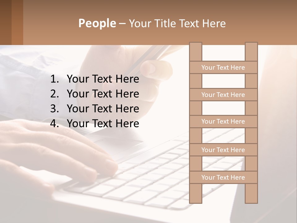 A Person Typing On A Laptop With A Pen PowerPoint Template