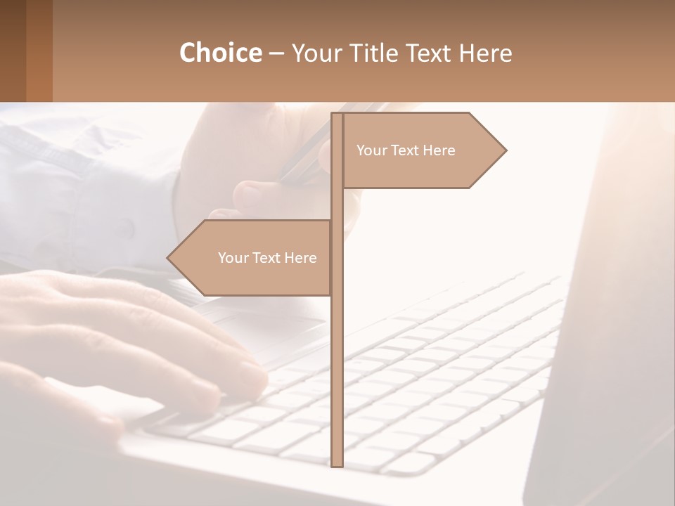 A Person Typing On A Laptop With A Pen PowerPoint Template
