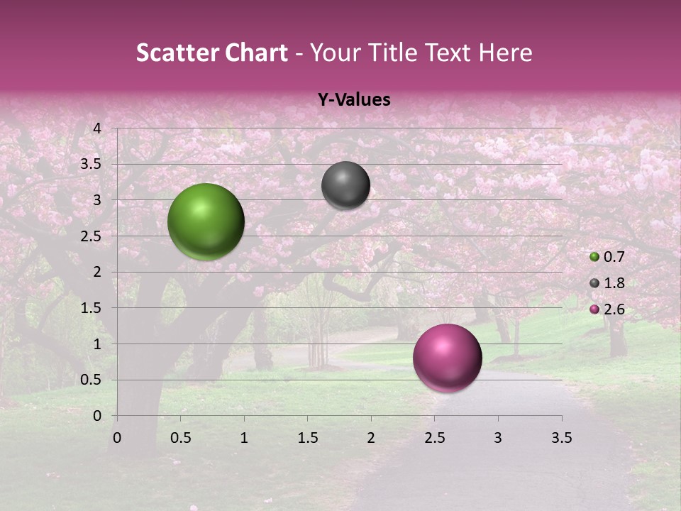 A Path With Pink Flowers On It And A Green Field In The Background PowerPoint Template