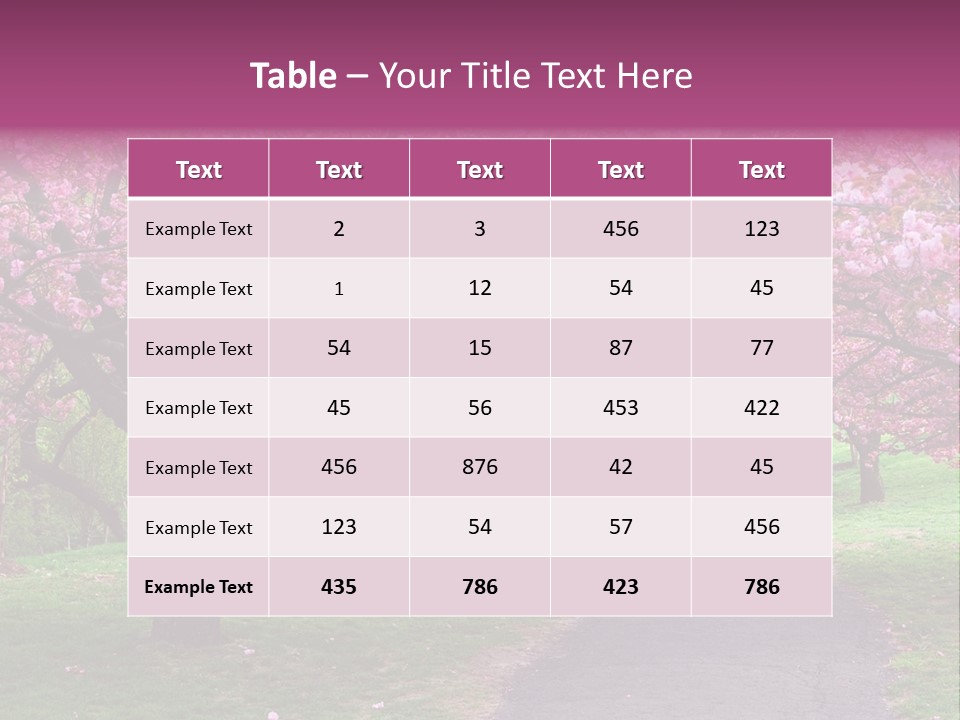 A Path With Pink Flowers On It And A Green Field In The Background PowerPoint Template