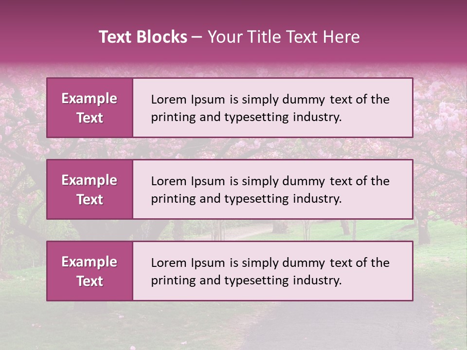 A Path With Pink Flowers On It And A Green Field In The Background PowerPoint Template