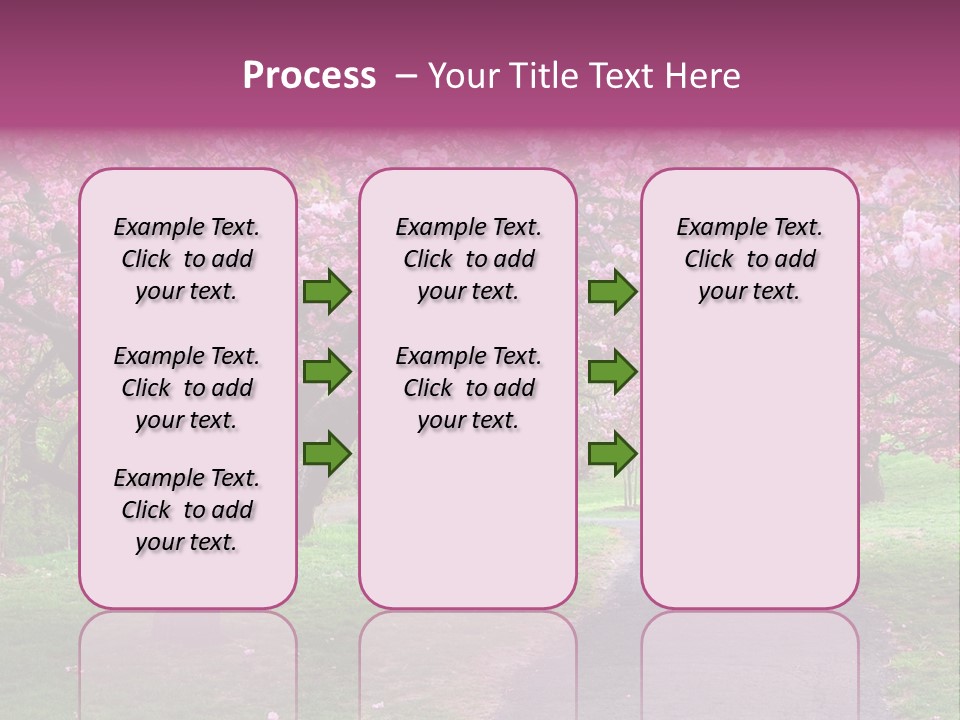 A Path With Pink Flowers On It And A Green Field In The Background PowerPoint Template