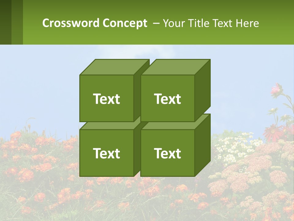 A Field Of Flowers With A Sky Background PowerPoint Template