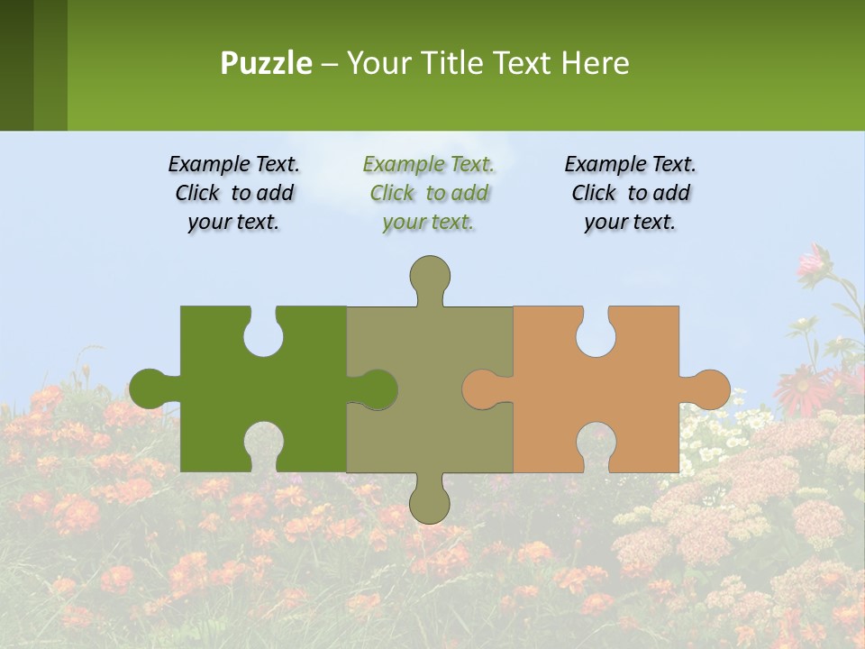 A Field Of Flowers With A Sky Background PowerPoint Template