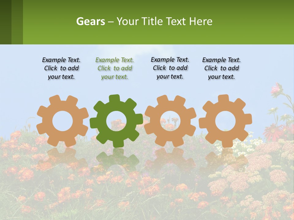 A Field Of Flowers With A Sky Background PowerPoint Template