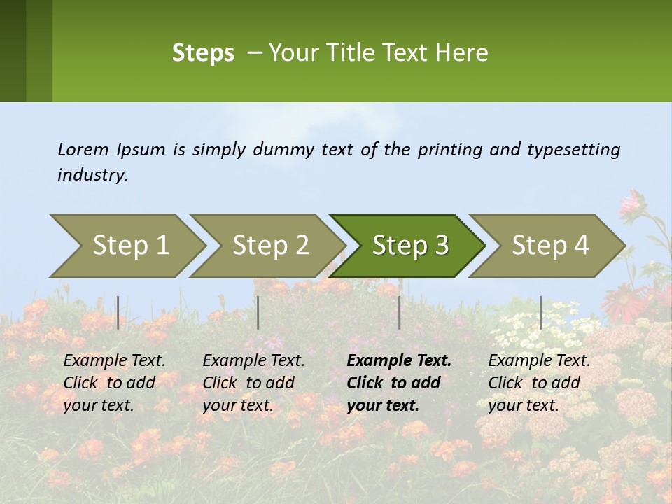A Field Of Flowers With A Sky Background PowerPoint Template