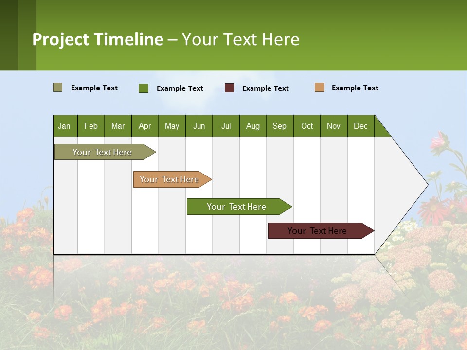 A Field Of Flowers With A Sky Background PowerPoint Template