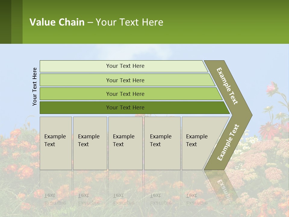 A Field Of Flowers With A Sky Background PowerPoint Template