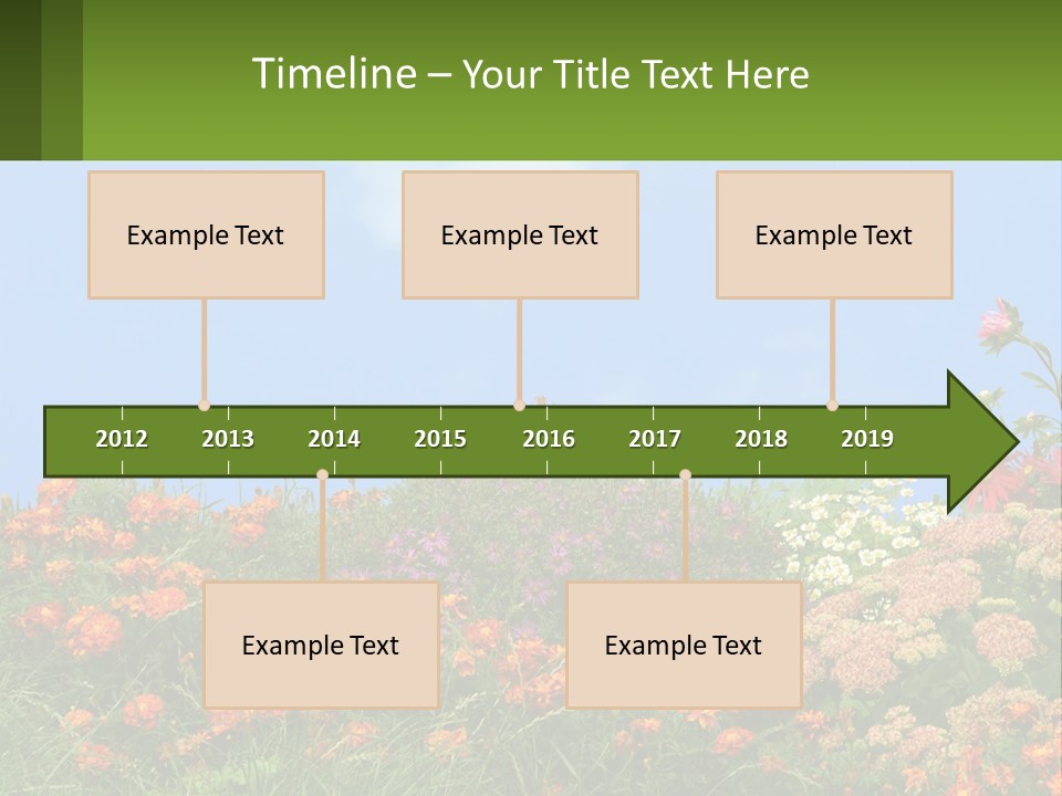 A Field Of Flowers With A Sky Background PowerPoint Template