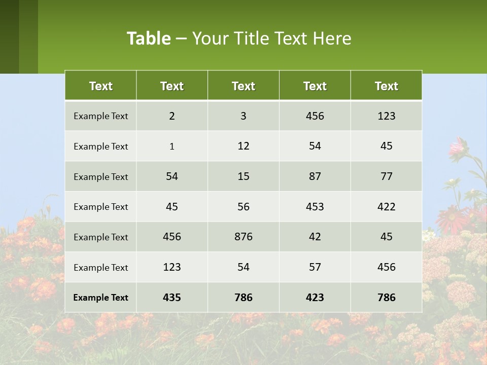 A Field Of Flowers With A Sky Background PowerPoint Template