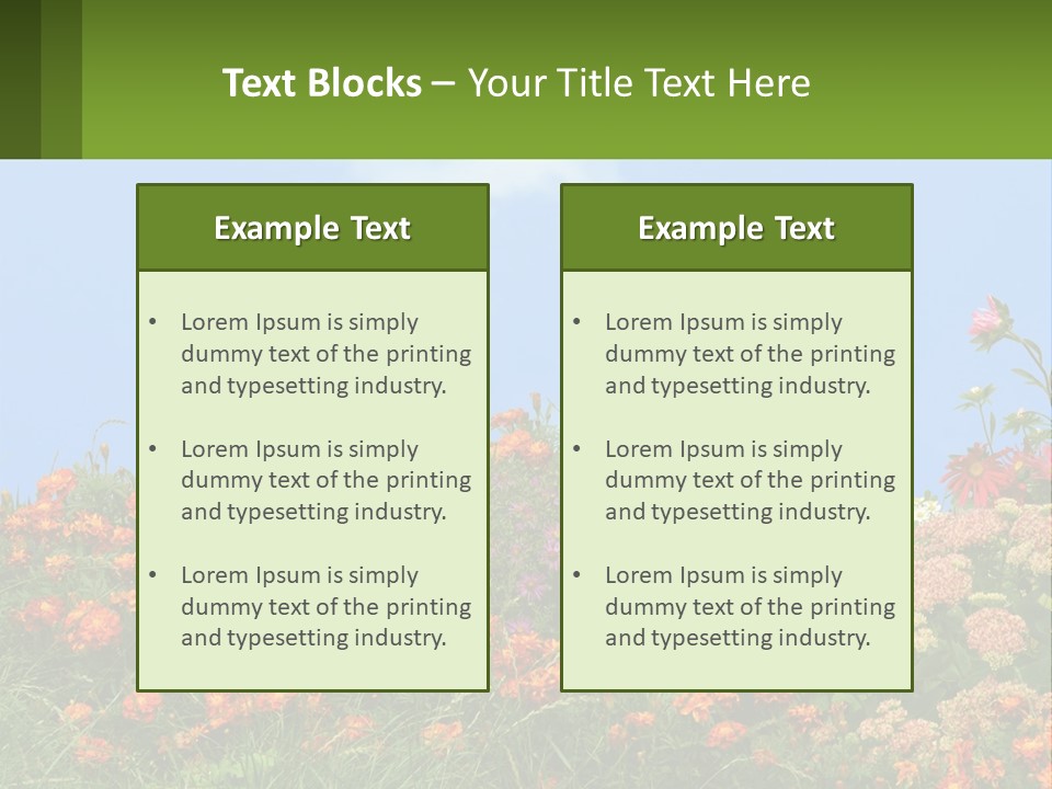 A Field Of Flowers With A Sky Background PowerPoint Template