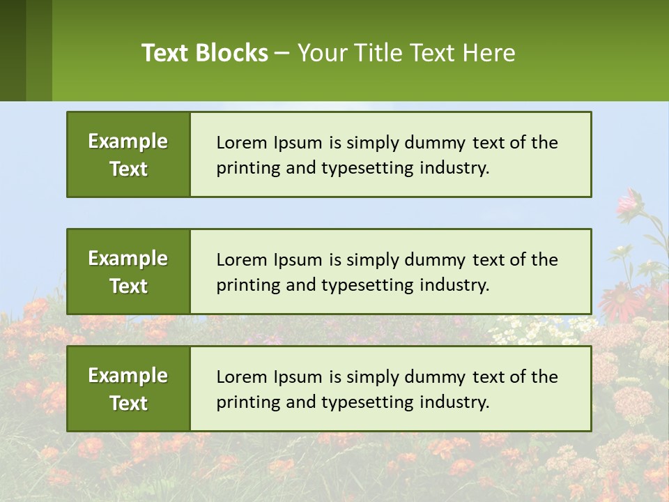 A Field Of Flowers With A Sky Background PowerPoint Template