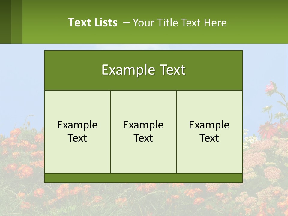 A Field Of Flowers With A Sky Background PowerPoint Template