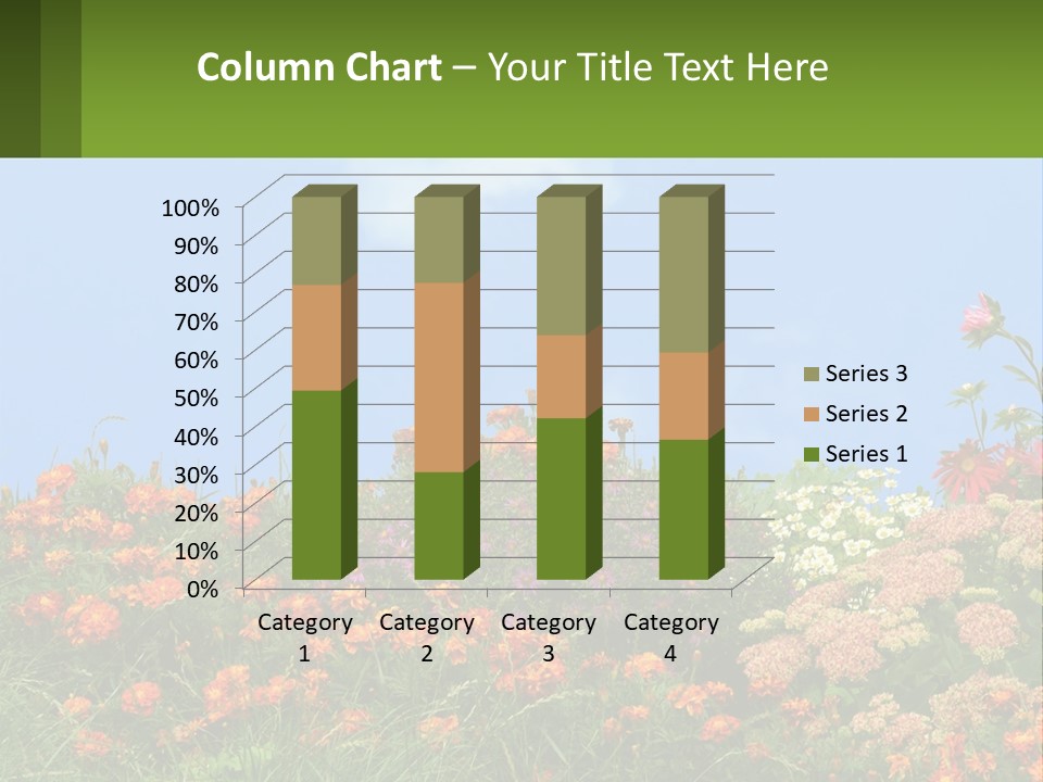 A Field Of Flowers With A Sky Background PowerPoint Template