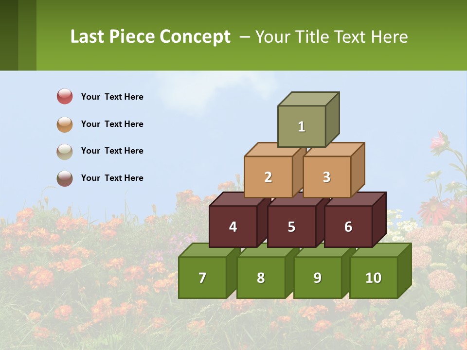 A Field Of Flowers With A Sky Background PowerPoint Template