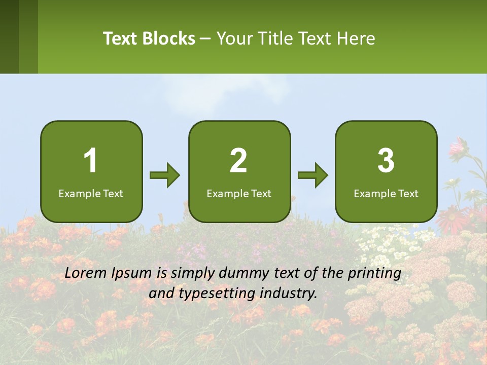 A Field Of Flowers With A Sky Background PowerPoint Template