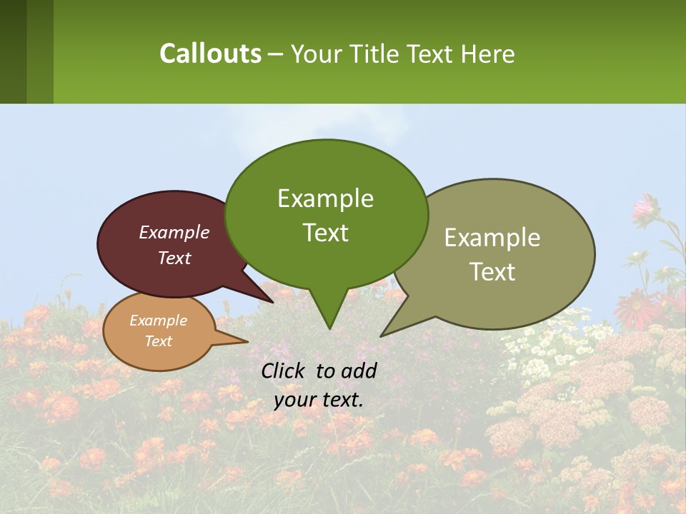 A Field Of Flowers With A Sky Background PowerPoint Template