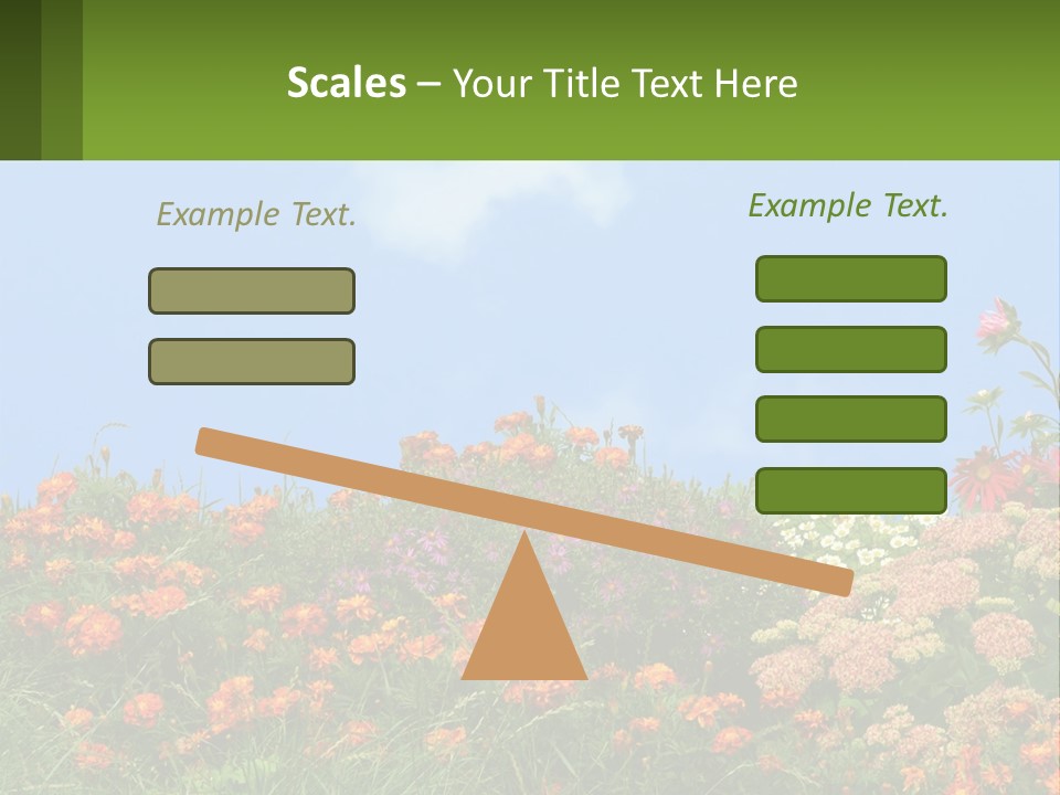A Field Of Flowers With A Sky Background PowerPoint Template