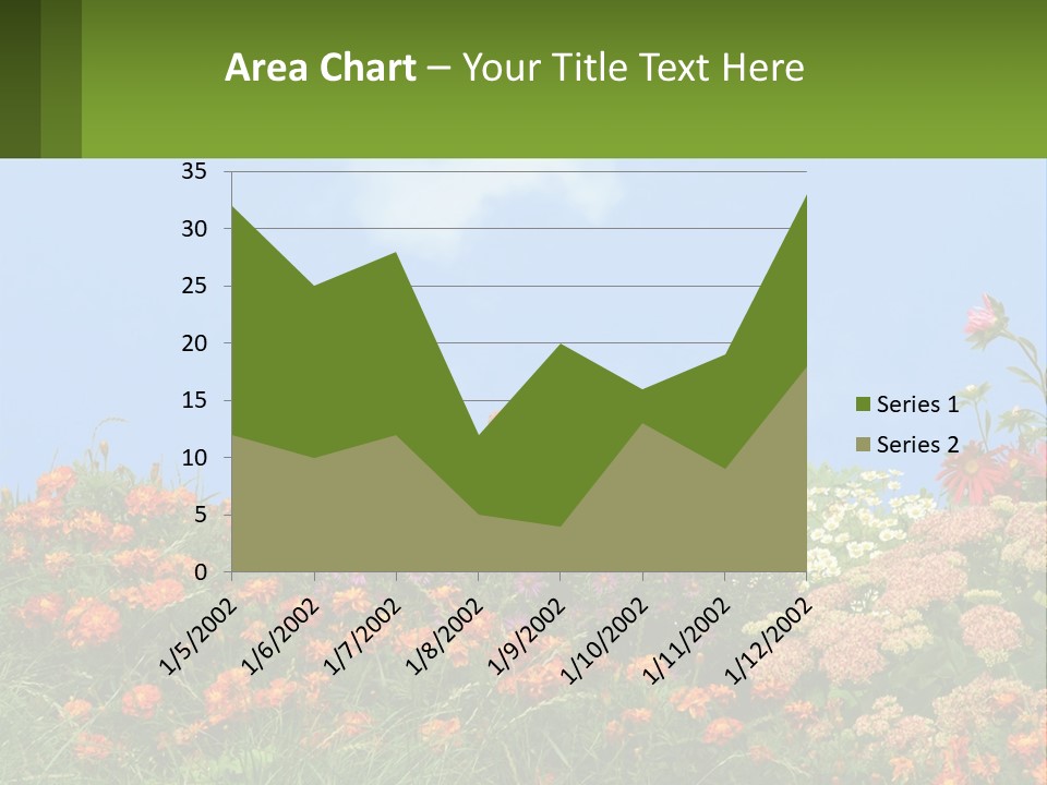 A Field Of Flowers With A Sky Background PowerPoint Template