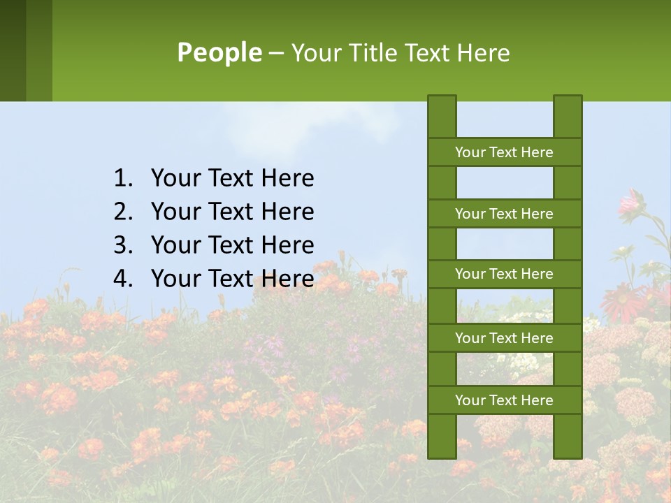 A Field Of Flowers With A Sky Background PowerPoint Template
