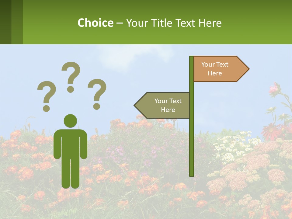 A Field Of Flowers With A Sky Background PowerPoint Template