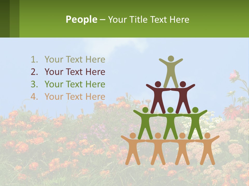 A Field Of Flowers With A Sky Background PowerPoint Template