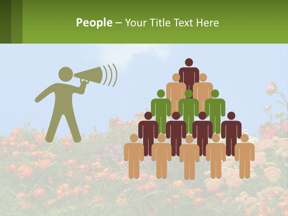 A Field Of Flowers With A Sky Background PowerPoint Template