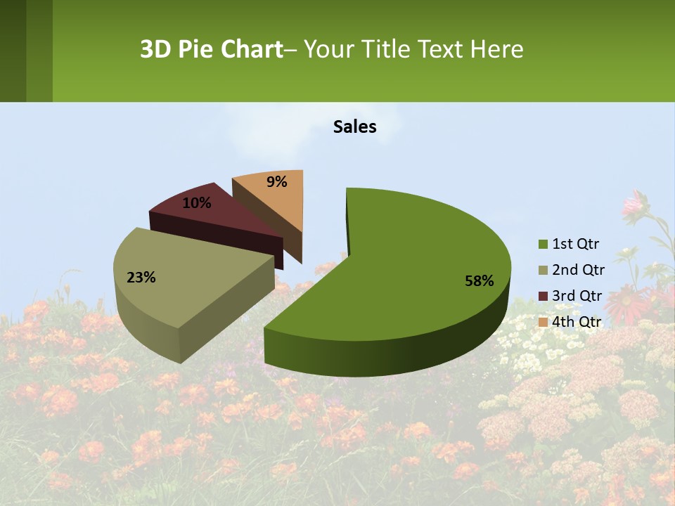 A Field Of Flowers With A Sky Background PowerPoint Template