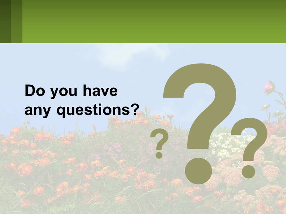 A Field Of Flowers With A Sky Background PowerPoint Template