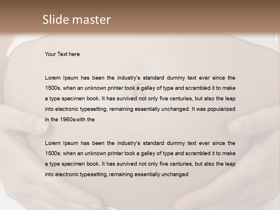 A Pregnant Woman Holding Her Belly In Her Hands PowerPoint Template