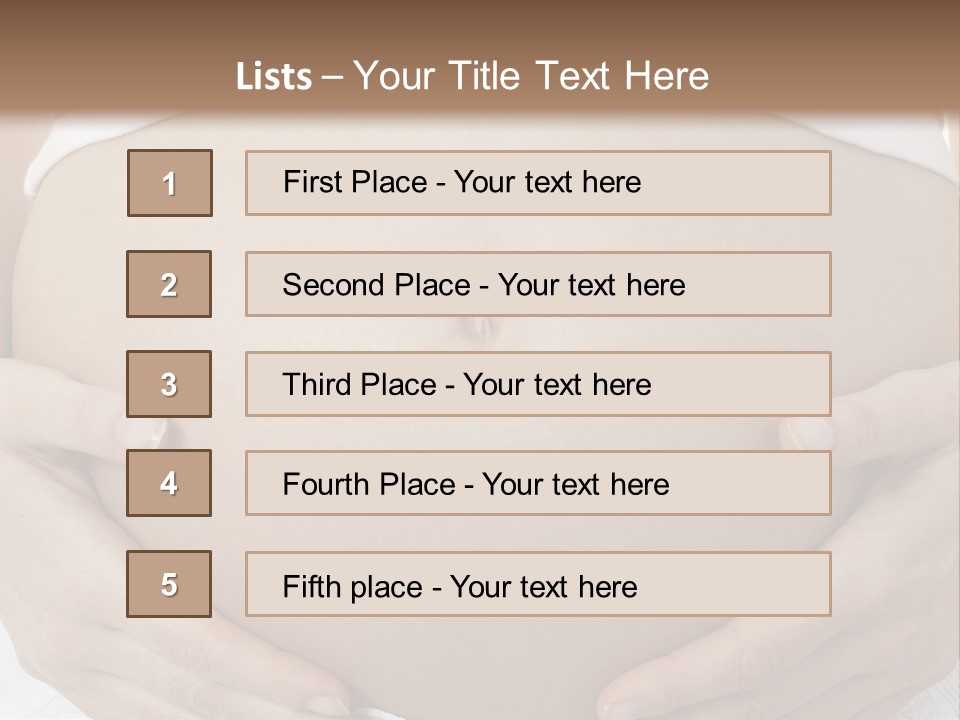 A Pregnant Woman Holding Her Belly In Her Hands PowerPoint Template