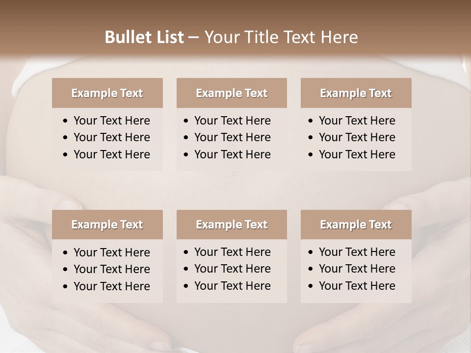 A Pregnant Woman Holding Her Belly In Her Hands PowerPoint Template