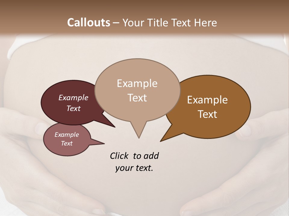 A Pregnant Woman Holding Her Belly In Her Hands PowerPoint Template