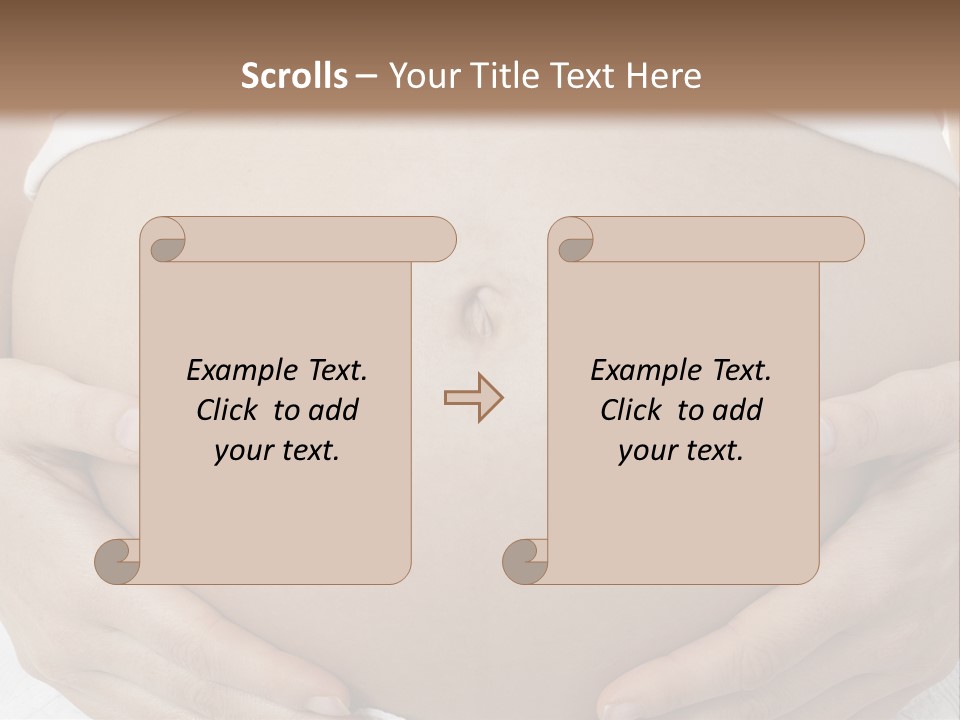 A Pregnant Woman Holding Her Belly In Her Hands PowerPoint Template