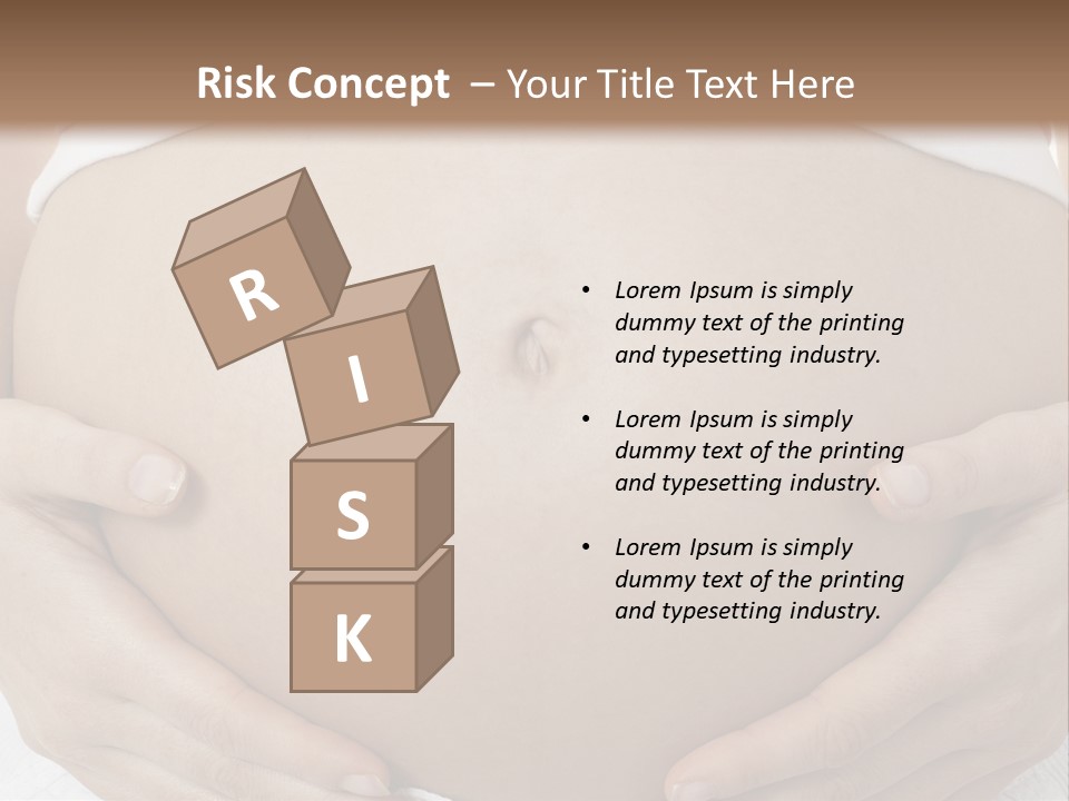 A Pregnant Woman Holding Her Belly In Her Hands PowerPoint Template