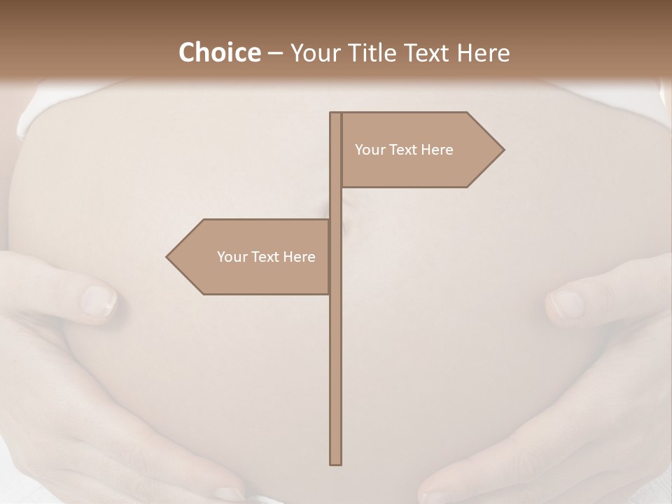 A Pregnant Woman Holding Her Belly In Her Hands PowerPoint Template