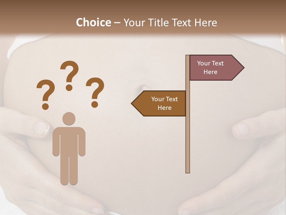 A Pregnant Woman Holding Her Belly In Her Hands PowerPoint Template