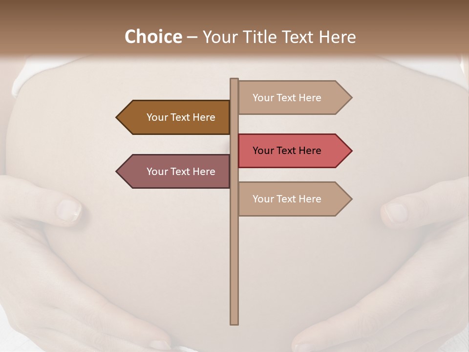 A Pregnant Woman Holding Her Belly In Her Hands PowerPoint Template